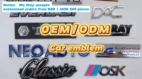 Custom OEM ODM Logo 3D ABS Car Sticker Emblem Badge Car Decoration Accessories Car Badge