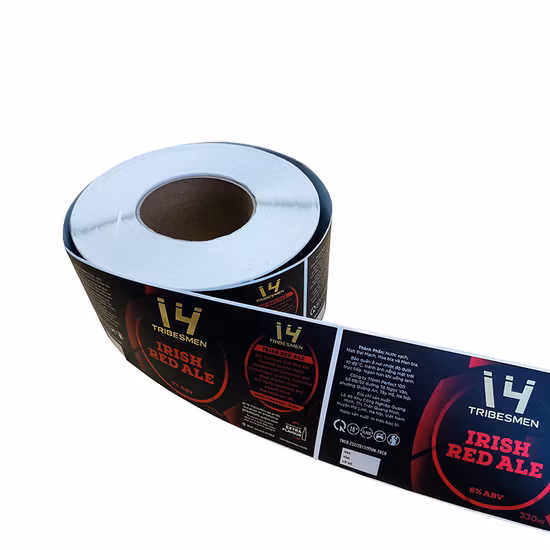 Autocollant adhésif de gaufrage de feuille d'or de vinyle de papier d'impression personnalisé