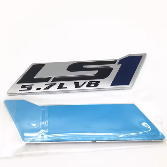Logo client en gros d'usine, emblème ABS bleu chromé Ls1 5,7 l V8 adapté à Silverado, nouveau